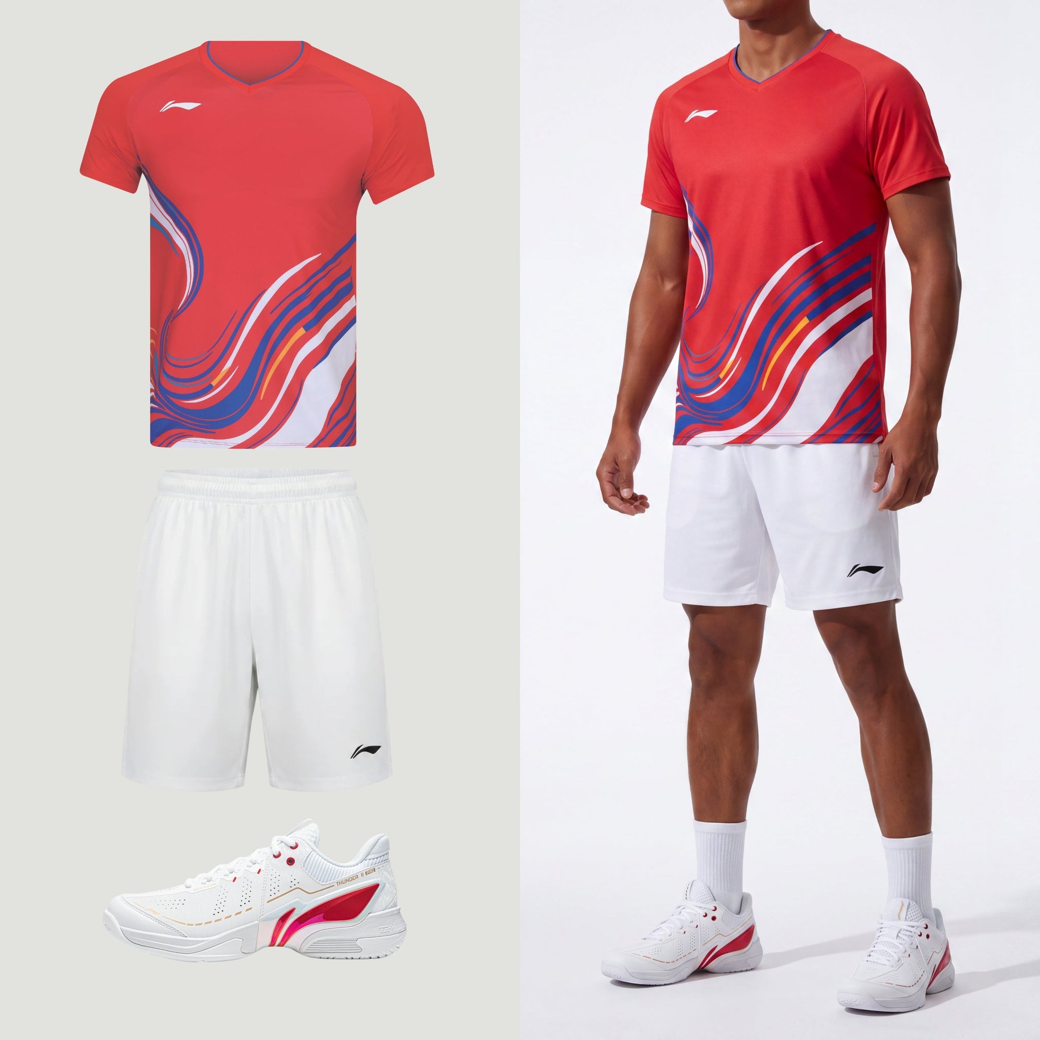 Li-Ning Wave Stripes rouge unisexe