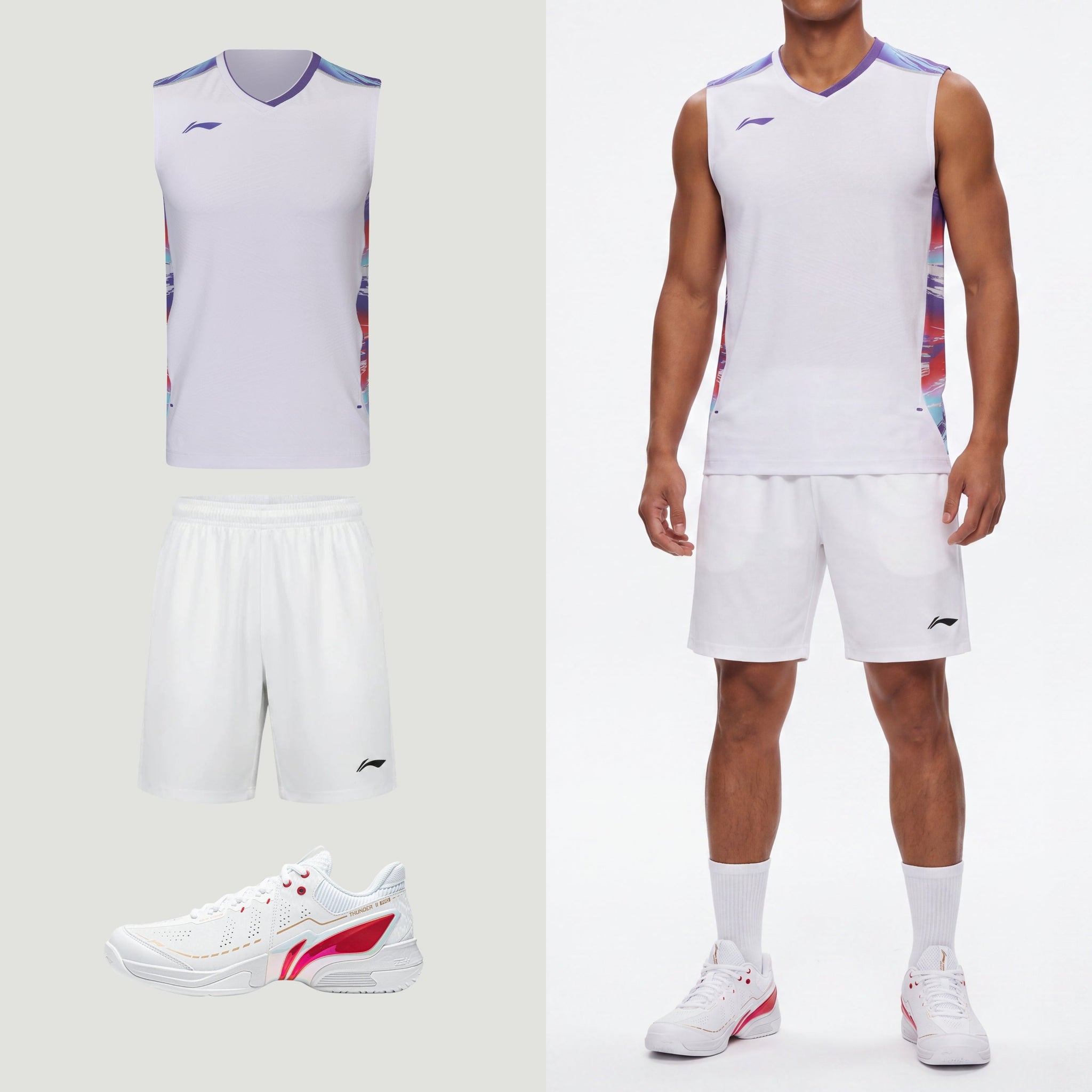 Débardeur Li-Ning Polar Stripes blanc