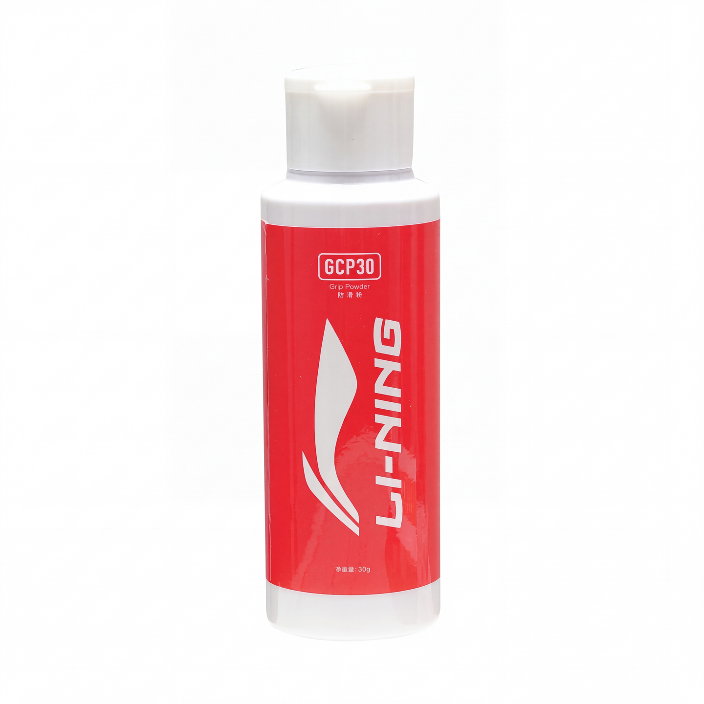 Li-Ning Grip Powder flaske til badmintonspillere med bedre greb og tørre håndflader.